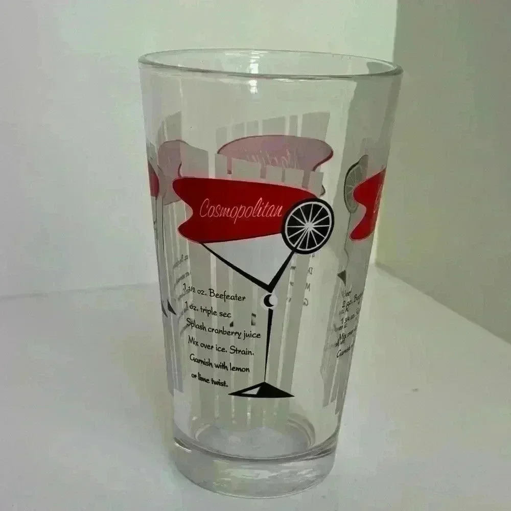 Vintage Libbey cocktail shaker with 4 recipes